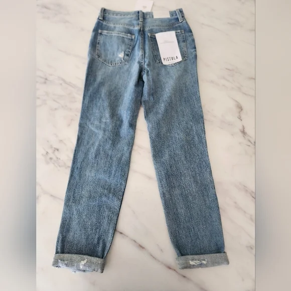 NWT Pistola Presley High Rise Relaxed Roller denim Jeans Anthropologie - Picture 8 of 11